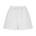 thumbnail image 6 of yillto Cotton Linen Shorts for Women Elastic Waist Drawstring Beach Vacation Boho Summer Loose Shorts Outfits, 6 of 7