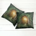 thumbnail image 2 of Ambesonne Green Throw Pillow Cover 2 Pack, Mystic Vivid Sun Beams, 20", Green and Brown, 2 of 6