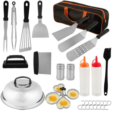 Home-Complete 28-pc Stainless Steel Griddle Accessories Set with Carry Bag