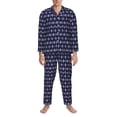 thumbnail image 3 of Salouo Purple and Blue Squares Print Button-Front Long Sleeve Pajama Set for Men, Soft 2Pjs Men's Long Sleeve Sleepwear-Large, 3 of 7