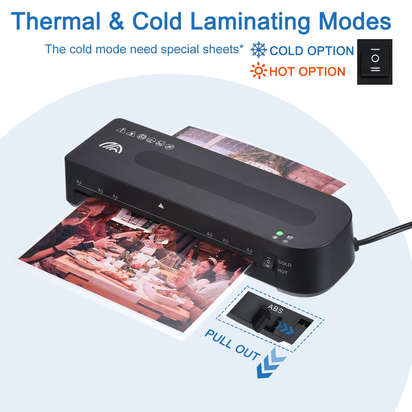 Uxcell A4 Laminator Machine 9" Thermal Laminator Quick Warm Up with Laminating Pouches