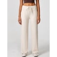 thumbnail image 5 of Women'S Casual Pants Wide-Leg Sweatpants with Pockets Y2K Milk Apricot Color M, 5 of 9