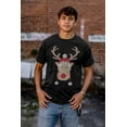 thumbnail image 4 of Christmas Rudolph Reindeer Stitch Graphic T Shirt Men or Women Brisco Brands S, 4 of 6