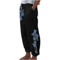 thumbnail image 2 of Borniu Linen Pants for Women High Waisted Straight Leg Summer Capri Pant Lightweight Elastic Waist Cropped Lounge Trousers Pants with Pockets, 2 of 4