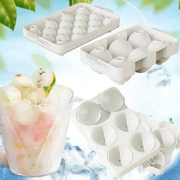 Outoloxit Spherical Whiskey Ice Ball Mold 2-Pack Large Silicone ICE Trays with Lids Easy Release Slow Melting Ice Spheres for Cocktails and Whiskey