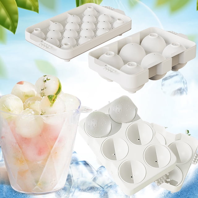 Fiudx Molde de Hielo Esférico, Diseño a Prueba de Fugas, Cubitos de Hielo de Fusión Lenta, Potenciador de Cócteles de Whisky, Varios Hielos a La Vez, Bebidas para Fiestas, Tamaños Grandes y Pequeños,