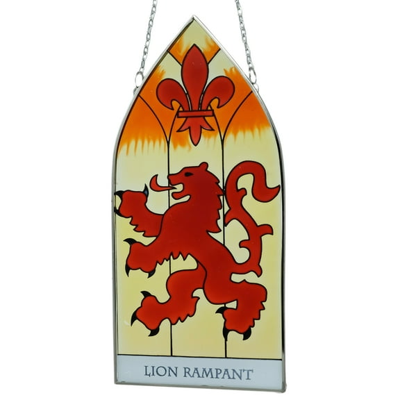 Scottish Lion Rampant Stained Glass Panel