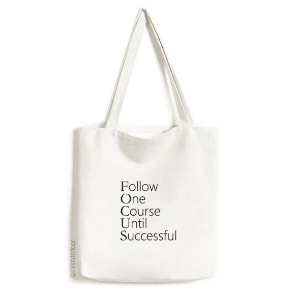 Follow Successful Quote Art Deco Fashion Tote Canvas Bag Shopping Satchel Casual Handbag