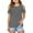 Grey, variant on Girls Cute Cold Shoulder Short Sleeve Crew Neck Tee Top for Children Casual Wear