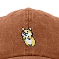 thumbnail image 2 of Dalix Leaping Corgi Embroidered Cap Cotton Baseball Hat Nautical Womens in Washed Orange, 2 of 5