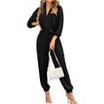 thumbnail image 1 of Mono Enterizo PRETTYGARDEN Cuello en V Manga Larga Talla L Negro, 1 of 7