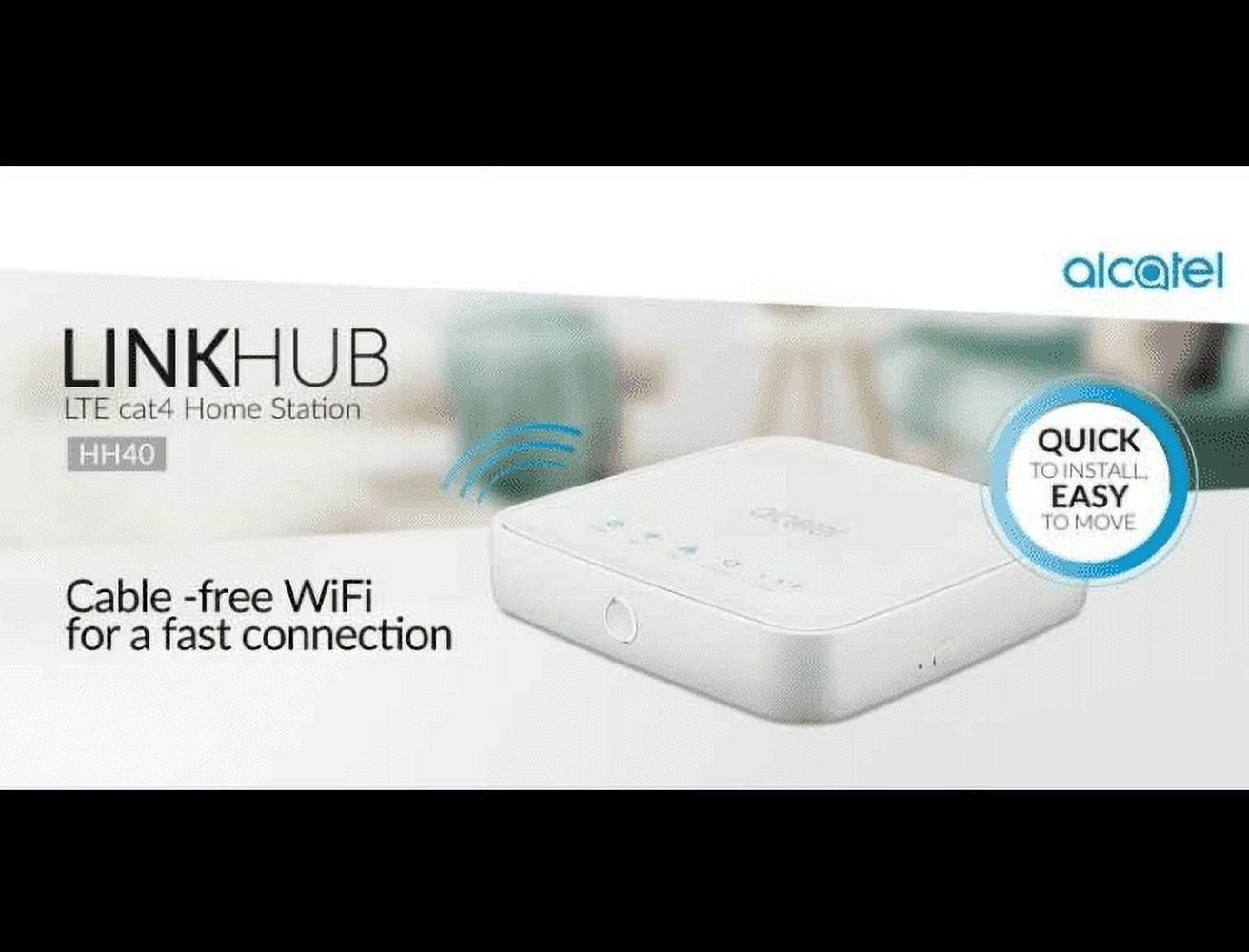 Alcatel Wi-Fi LINK HUB + GSM Landline Port, Unlocked Global 4G LTE Router, HH41NH