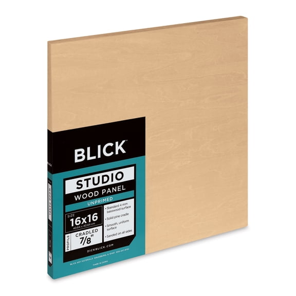 Blick Studio Artists' Wood Panel - Flat Cradle, 16" x 16", 7/8" cradle