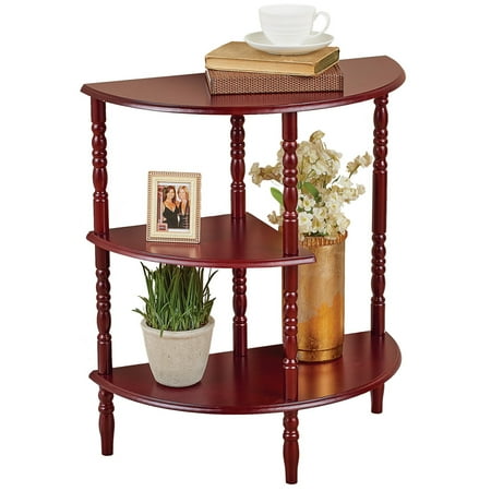 Half Moon Vanity - Three Tier Half Moon Shelf and Console Table, Home Accents