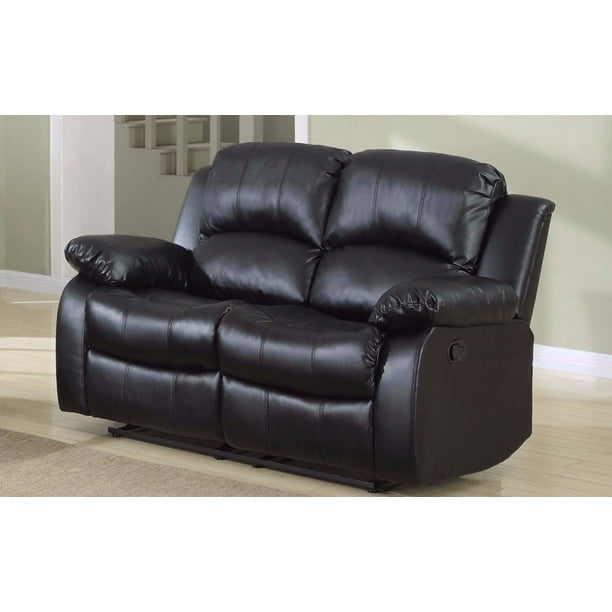 Classic 2 Seat Bonded Leather Double Recliner Loveseat