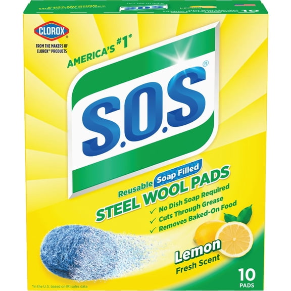 Clorox S.O.S Lemon Scour Pads - Multipurpose Cleaner Pad - Yellow