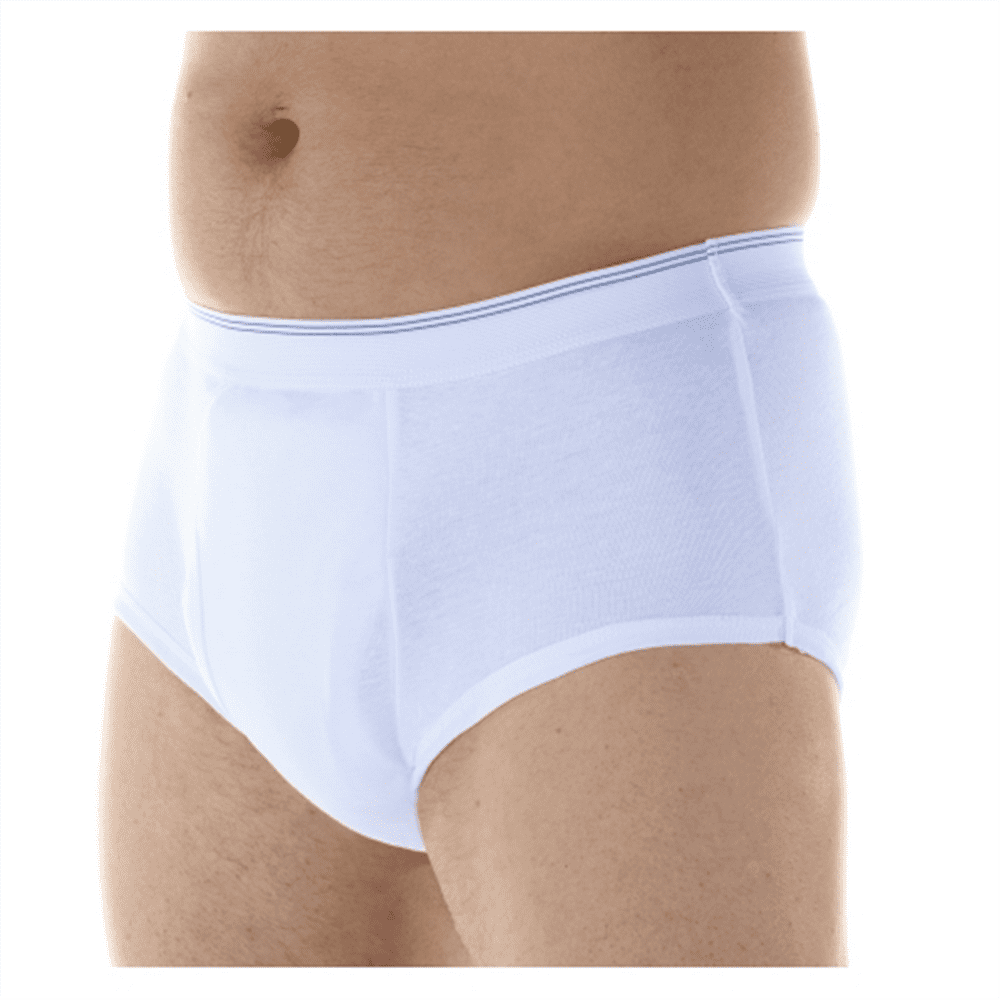 Wearever Men's Washable Incontinence Underwear Super Briefs, White, 3XL