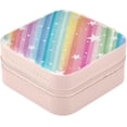 thumbnail image 2 of Coolnut Travel Small Jewelry Case Colorful Striped Stars Jewelry Organizer Jewelry Box Birthday Gifts Women Mom Friends Female Sister Bridesmaid Girl Gifts Idea140 Women Gifts, 2 of 7
