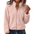 thumbnail image 3 of UDAUDU Sherpa Jacket Women Fuzzy Fleece Zip Up High Neck Long Sleeve Warm Teddy Jackets Cozy Fluffy Sweater Coats Fall Winter Outerwear 4XL, 3 of 6