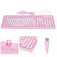 thumbnail image 2 of Guardoinrt Wire Keypad Pink Keyboard Office Supplies Computer Keypads Cute Looking Adjustable Universal Bedroom Desktop Keyboards, 2 of 6