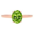thumbnail image 5 of 1 ct Oval Cut Natural Peridot Solitaire 14K Rose Gold Womens Engagement Ring, 5 of 6