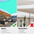 thumbnail image 3 of Yescom 16x12FT 97% UV Block Rectangle Sun Shade Sail Outdoor Patio Pool Garden Yard Lawn Carport Net Awning Pearl Aqua, 3 of 12