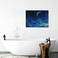 thumbnail image 6 of Fenyluxe Night Sky Stars Crescent Moon Canvas Print On Canvas Wall Decor for Bathroom Home Art Decor 20x16in, 6 of 6