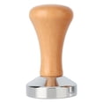 thumbnail image 1 of Espresso Tamper Premium Tamper plana de acero inoxidable, mango de madera maciza 58 mm marrón claro Zulema sabotaje de café, 1 of 7
