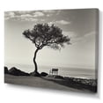 thumbnail image 2 of Designart "Monochrome Coastal Horizon With A Solitary Tree" Coastal Minimalism Wall Art Prints, 2 of 7
