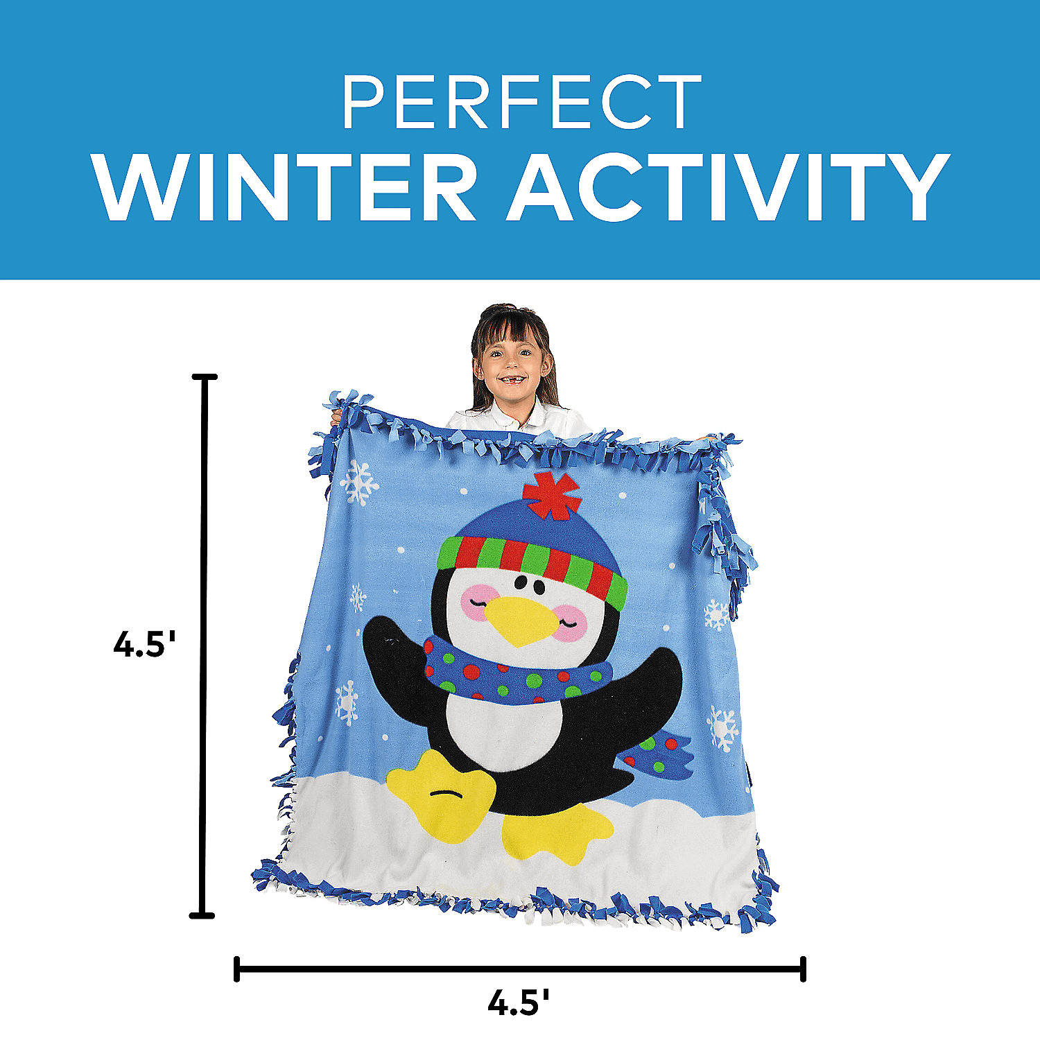 Penguin fleece Throw Craft - Craft Kits - 1 Piece