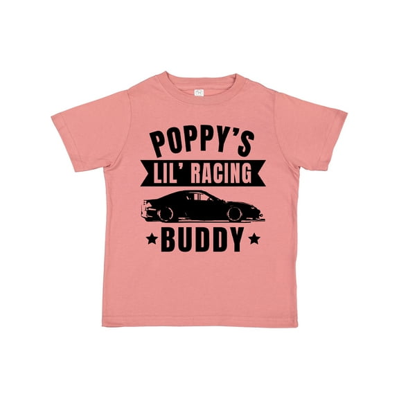 Inktastic Poppy's Lil' Racing Buddy with Car Silhouette Boys or Girls Toddler T-Shirt