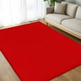 thumbnail image 4 of Christmas Red Area Rugs 5x7 for Living Room, Farmhouse Solid Red Color Modern Art Non Slip Washable Rug Runner, Low Pile Indoor Floor Carpet Mat Bathroom Rugs for Bedroom, Kids Room, 4 of 9