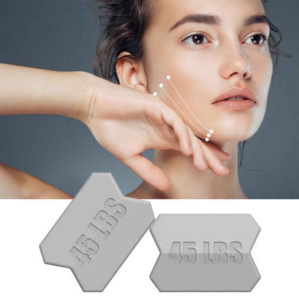 Ejercitador facial de silicona de 2 piezas que aprieta y fortalece para hombres y mujeres (45BLS)
