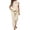 Beige, variant on Wutalume Women's Retro Elastic Waist Two Piece Set - Spring Summer Casual Outfit, Breathable Loungewear for Daily Vacation and Home,Green S
