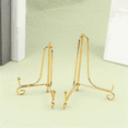 thumbnail image 3 of Gold Display Stand Craft Bracket Book Holder Photo Pedestal Bowl Dish Frame Picture Plate Rack Easel Storage Decor-12cm, 3 of 6