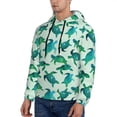 thumbnail image 3 of Naloa Green Sea Turtle Men's Casual Hooded Collar Drawstring Hoodies Pullover Sweatshirts Casual Long Sleeve Shirts-Medium, 3 of 7