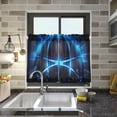 thumbnail image 6 of Basketball with Blue Light Half Window Tier Curtains 36 Inch Blackout Thermal Insulating Kitchen Linen Tier Curtains for Kitchen, Bathroom, Cafe Home Decor, 6 of 7