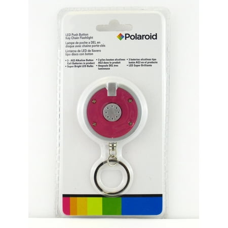 Polaroid LED Push Button Disc Key Chain Flashlight (Best Push To Talk Key)