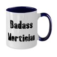 thumbnail image 2 of amangny Surprise Mortician Gifts, Badass Mortician, Inappropriate Birthday Two Tone 11oz Mug Gifts For Coworkers From Friends, Coffin, Funeral, Death, Black and white, Two colors, 2 of 2