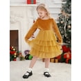 thumbnail image 5 of IDOPIP Toddler Baby Girls Christmas Velvet Dress Long Sleeve Ruffle Tulle Princess Dress, 5 of 9