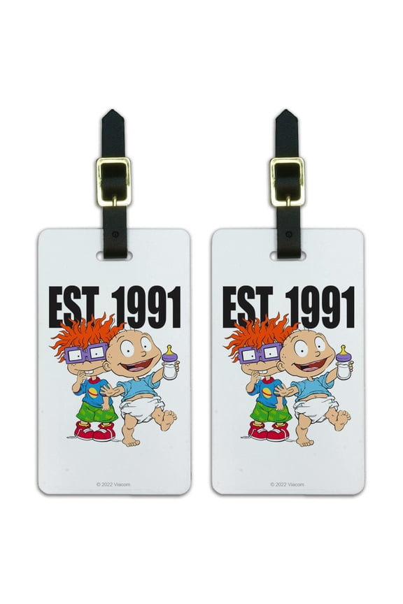 Rugrats Est 1991 Luggage ID Tags Suitcase Carry-On Cards - Set of 2