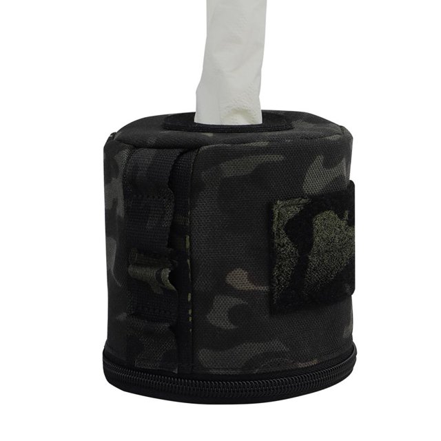 cámping Soporte de almacenamiento de rollo de papel Molle Ribbon Camping Tissue Hanging Pouch (CP negro) Hugtrwg Para estrenar