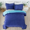 JML 3Piece Velvet Quilts Queen Size With Pillow Shams Super Soft and
