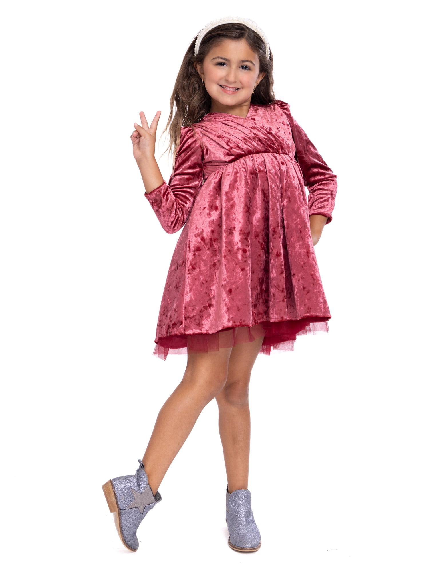 Superman Toddler Girl Letter Allover Print Long-sleeve Dress