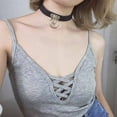 thumbnail image 5 of Black Cowhide Leather Choker for Women Jewelry Adjustable Gothic Style Plain Genuine Leather Collar Chain Punk Design Circle Short Necklace for Costume Jewelry Party Cosplay Gift, 5 of 8