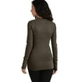 thumbnail image 3 of J. METHOD Women's Snap Button Cardigan Long Sleeve Knit Ribbed Sweater NEWJ181 Light Olive 3X, 3 of 5