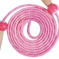 thumbnail image 5 of Cuerda para saltar para niños y adultos, paquete de 2, cuerda para saltar ajustable, mango de madera antideslizante, cuerda de algodón colorida, cuerda para saltar para niños y niñas, entrenamiento fí, 5 of 5