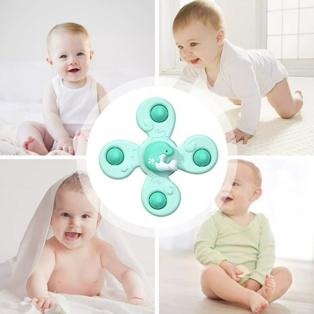 Montessori enfant Spin Top jouets de bain pour garçon et fille enfants bain ventouse  Spinner ventouse jouet pour enfants anneau de dentition 