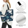 thumbnail image 4 of Bingfone Canvas Tote Bag for Women with Inner Pocket Aesthetic Cute Shopping Tote Bags Reusable Grocery Bags-Friendly Smiling Sharks, 4 of 9