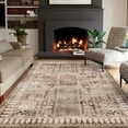 thumbnail image 3 of Aoile 8x10 Machine Washable Area Rug, Stain Resistant Anti Slip Backing Rugs, Retro Distressed Print Low-Pile Carpet Rugs for Living Room Bedroom Dinning Room, Khaki, 3 of 8